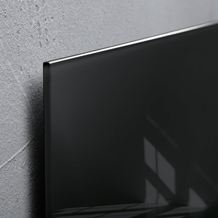 SIGEL GL140 Premium Glas-Whiteboard 100x65 cm schwarz hochglänzend, TÜV geprüft, einfache Montage, G