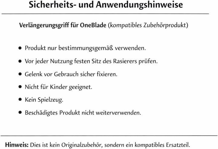 Verlängerungsgriff kompatibel mit Philips OneBlade QP2 & OneBlade 360 – 40 cm Rasierer-Verlängerung