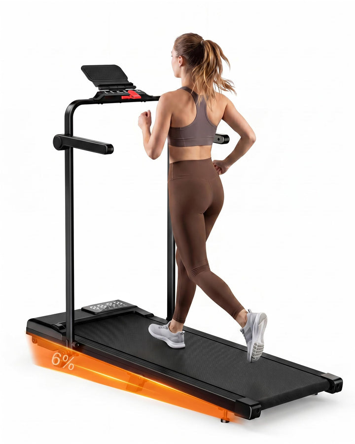 MJWW Walking Pad mit Steigung 6%, Laufband für Zuhause &amp; Büro 136 KG mit Smart App 6 km/h &amp; 12 km/h,