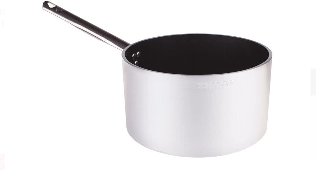 Pentole Agnelli Linie Aluminium 5 mm Platinum Gratinplatte mit 1 Griff hoch 20 cm Silber/schwarz 20