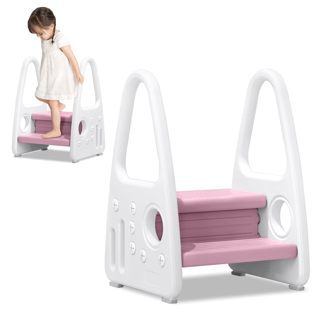 UISEBRT Tritthocker Kinder 2 Stufen Trittschemel, 2 Stufiger Kinderschemel Lernturm Trittleiter Sche
