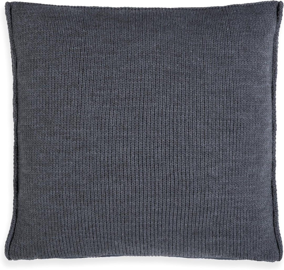 KNIT FACTORY - Uni Zierkissen - Quadratische Sofa Kissen - Anthrazit - Gestrickter Dekokissen - Couc