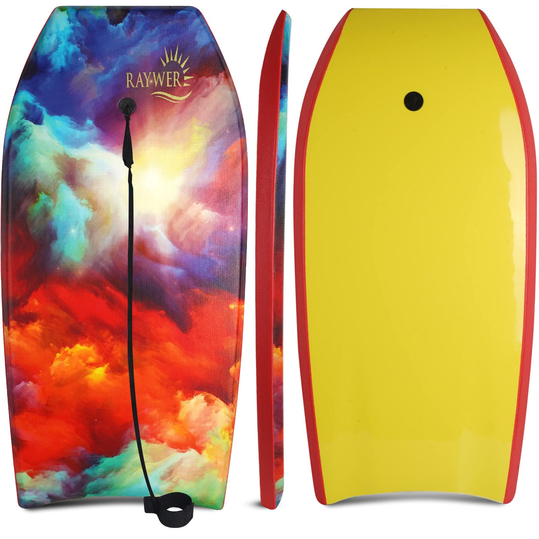 Leichtes Bodyboard mit EPS-Kern, glatter HDPE-Unterseite, Leine und verstellbarem Handgelenkseil, to
