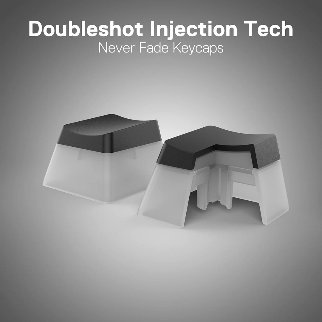 Redragon A130 Schwarze Pudding Tastenkappen, 104 Tasten Standard Doubleshot PBT Tastenkappensatz mit