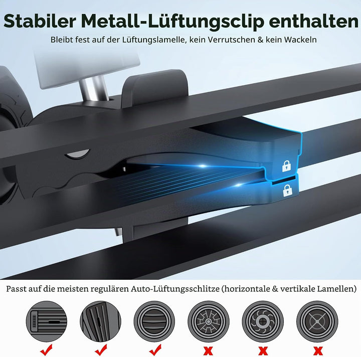 PROfezzion Handy Halterung Auto Magnet mit Saugnapf & Lüftungsclip Kompatibel mit MagSafe für Auto S