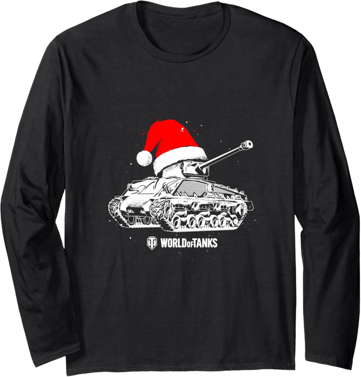 World of Tanks M4A3E8 Sherman mit Weihnachtsmütze Langarmshirt