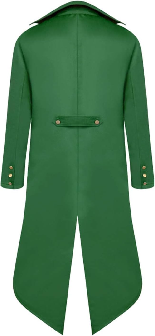 Halloween Mittelalter Viktorianische Jacke Kostüme für Männer, Steampunk Gothic Frack Mantel Uniform