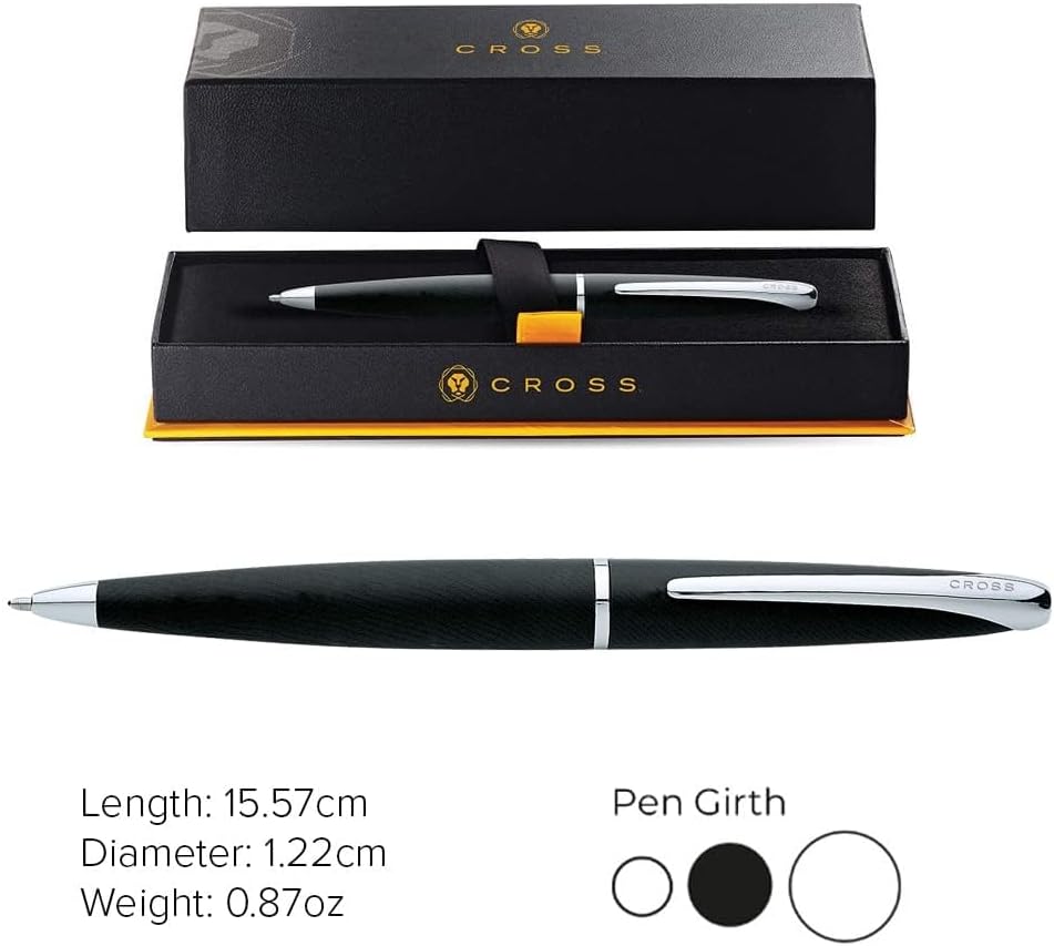 Cross ATX Kugelschreiber (Drehmechanik, Strichstärke M, Schreibfarbe schwarz, inkl. Geschenkbox) bas