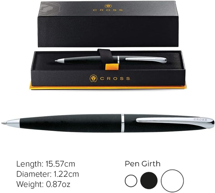 Cross ATX Kugelschreiber (Drehmechanik, Strichstärke M, Schreibfarbe schwarz, inkl. Geschenkbox) bas