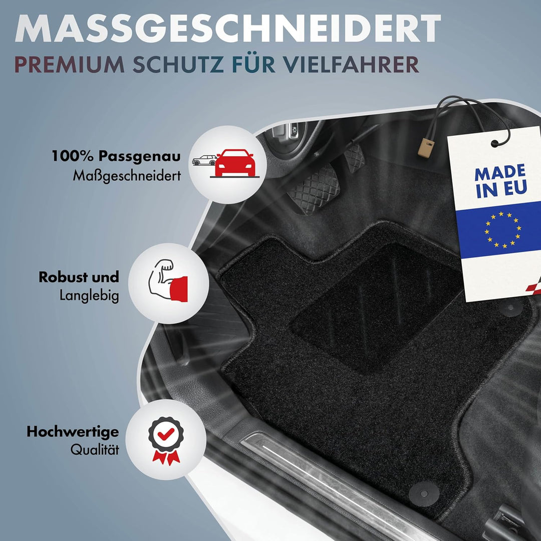 Walser Comfort Auto Teppiche für Opel Combo 02/2012-Heute, 5-7 Sitzer, 100% passgenaue Auto Fussmatt