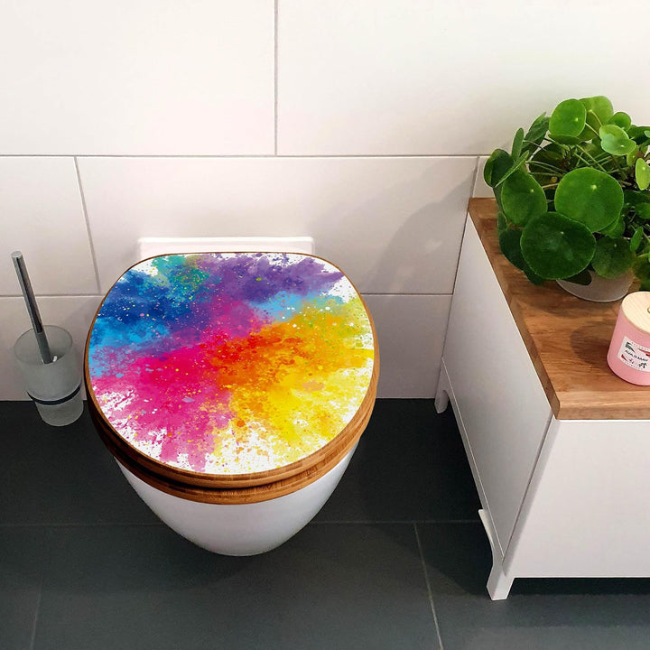 banjado Design WC Sitz Bambus Absenkautomatik 45,8x37,5cm - Toilettendeckel mit Absenkautomatik Holz