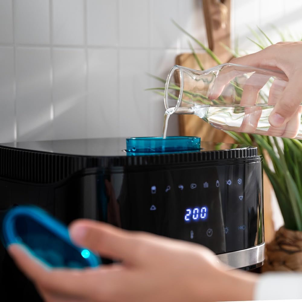 Cecotec Heissluftfritteuse 5 L Cecofry Drip 5000 Air Fryer ohne Öl. 1500 W, Wasserspray, 8 Menüs, Pe