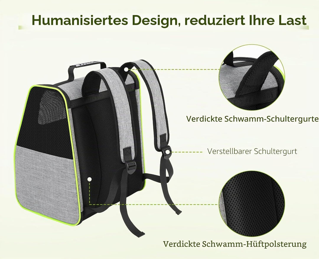 pecute Katzenrucksack Haustier Rucksack mit Netzfenster, Tragbare und Faltbare Katzentasche, Atmungs