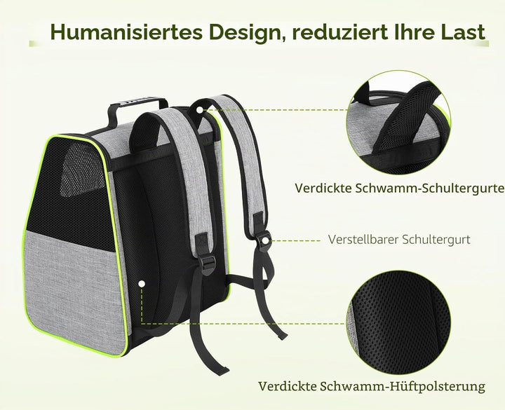 pecute Katzenrucksack Haustier Rucksack mit Netzfenster, Tragbare und Faltbare Katzentasche, Atmungs