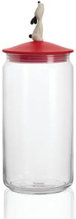 Alessi "MIÒJAR"", Behäl+C2ter für Katzenfutter aus Glas mit Deckel aus thermoplastischem Harz, schwa