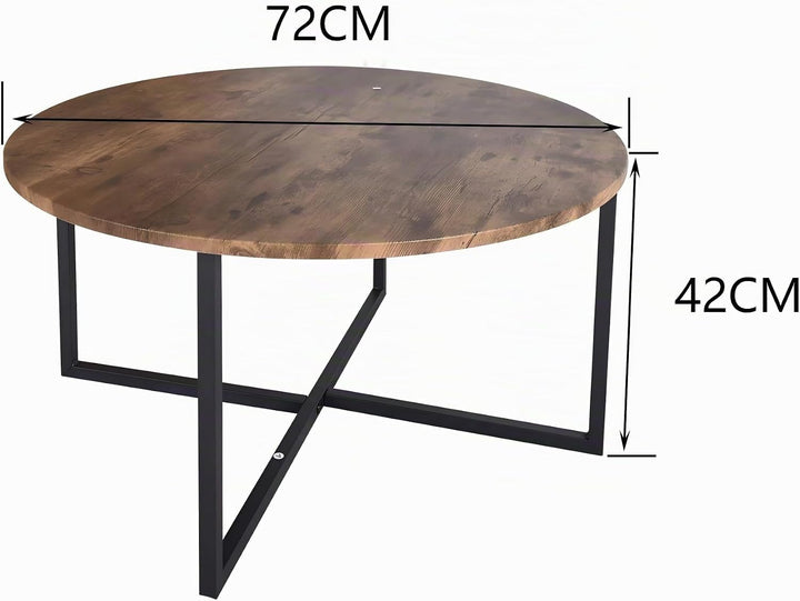 HOJINLINERO Couchtisch Rund,Beistelltisch,Sofatisch,Kaffeetisch,Metall Untergestell und Einer Tischp