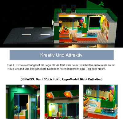 Led Licht Set Kompatibel mit Lego 60347 City Supermarkt Spielzeug-Shop (Nur Beleuchtungsset, Baustei