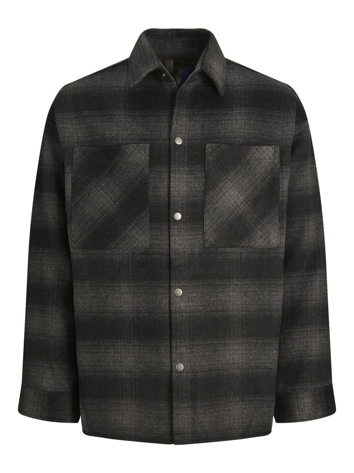 JACK & JONES male Jacke Hemd- M Black/Detail:check, M Black/Detail:check