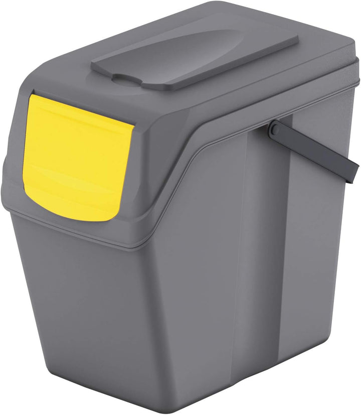 Set de 3 cubos de basura KEDEN SORTIBOX para reciclado, gris, volumen 3x25L