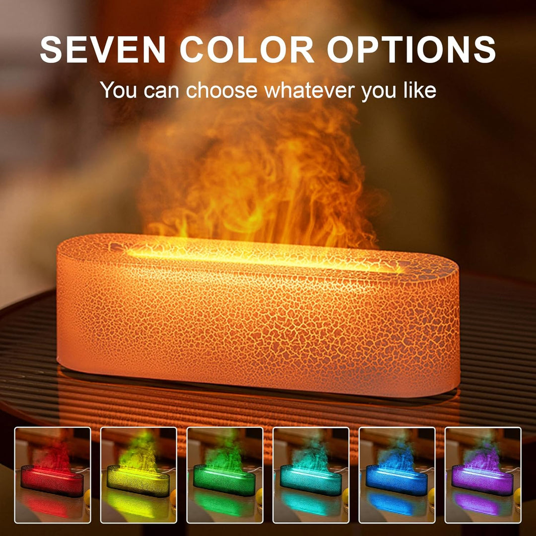 Air Diffuser, 7-Farben-Flammen-Desktop-Luftbefeuchter Mit 3-Gang-Timing Und Automatischer Abschaltfu