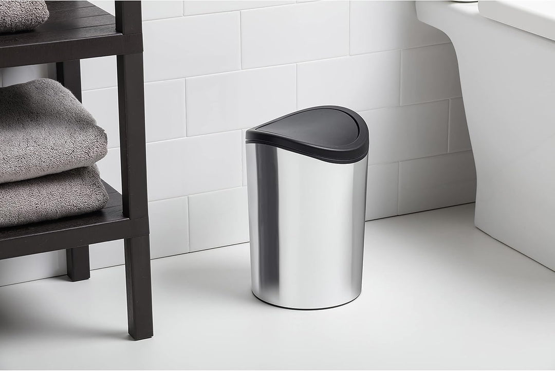 TATAY Mülleimer Bad, 6L Kapazität, Polypropylen, BPA frei, Taupe. Massnahmen 19 x 19 x 28 cm, Metall