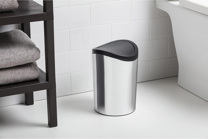 TATAY Mülleimer Bad, 6L Kapazität, Polypropylen, BPA frei, Taupe. Massnahmen 19 x 19 x 28 cm, Metall