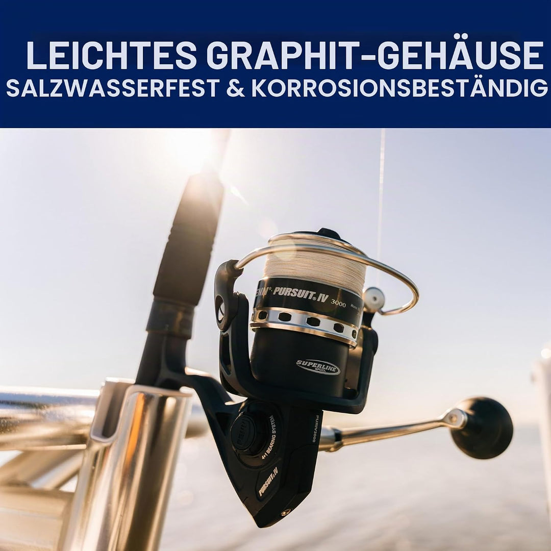 PENN Pursuit IV Salzwasser Spinnrolle – Spinnangeln, Jig, Köderrolle für den Allround-Einsatz, Boot,