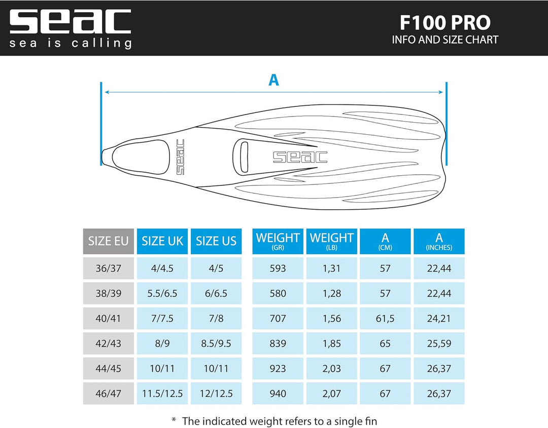 SEAC Unisex Tauchen Flosse F-100 Pro rot 44/45, rot 44/45