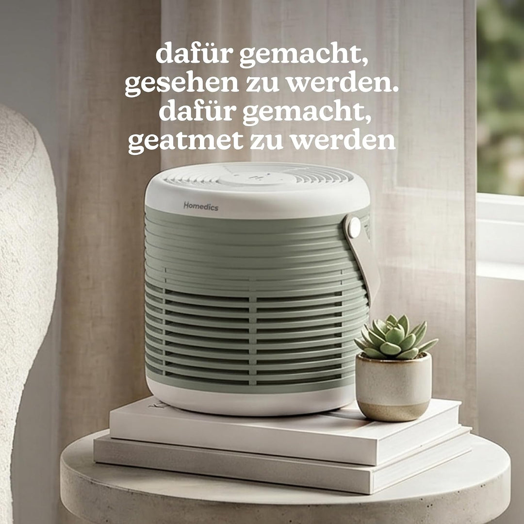 Homedics WhisperPure Comfort Luftreiniger mit True HEPA für Zuhause und Büro - Leises, Tragbares D