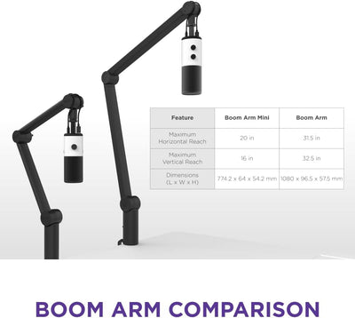 NZXT Boom Arm Mini - AP-BOOMS-B1 - Kleiner Mikrofon-Schwenkarm für Streaming, Content Creation, Podc
