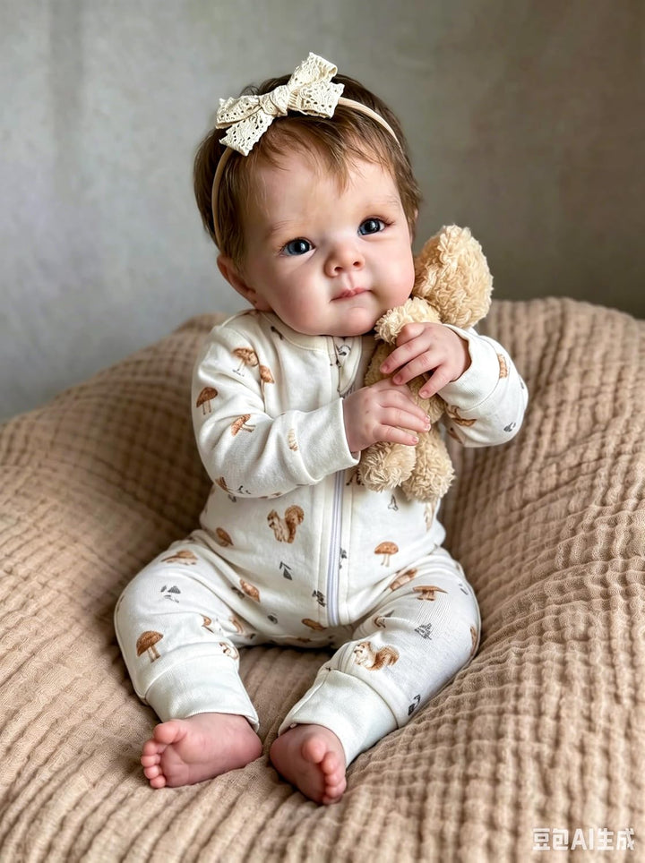 Zero pam Reborn Baby Vollsilikon Lebensecht, Reborn Baby Mädchen 48CM Lebensechte Babypuppen Wie Ech