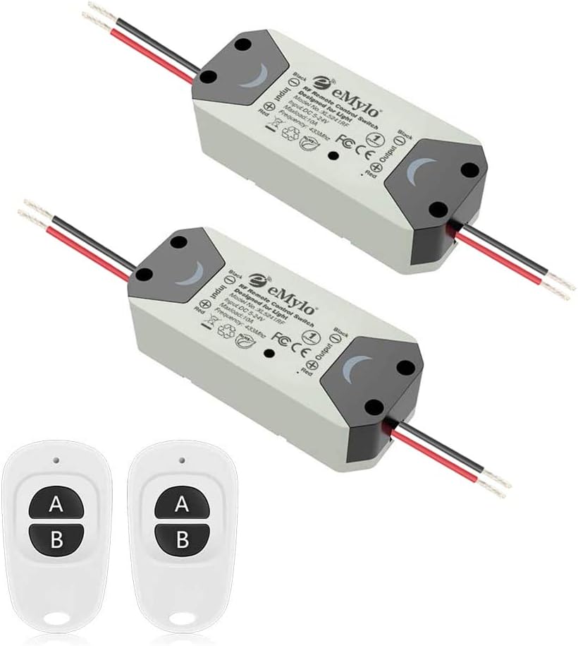 eMylo Smart Wireless Relay-Schalter DC 12V HF-Relaismodul Ein 1-Kanal-Fernsteuerungsschalter 5V-24V