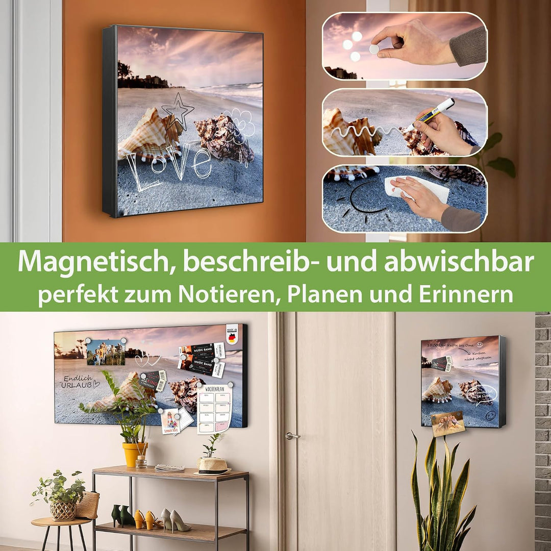 banjado Grosser Schlüsselkasten Metall - Schlüsselbox 30x30cm mit 32 Haken - Schlüsselkasten modern