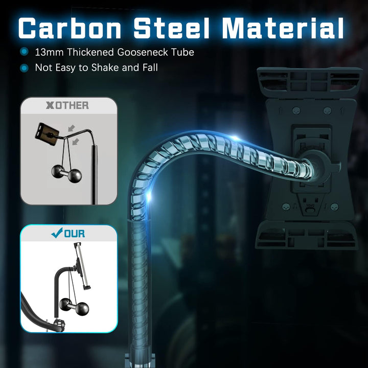 Cenawin Laufband Tablet Halterung Schwanenhals, Flexible Heimtrainer Tablet Halter Ständer Lang Arm