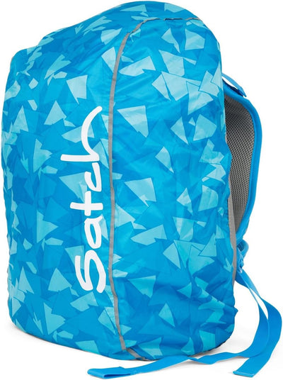 Satch Set Beach Leach Schulrucksack Pack Regenhülle blau