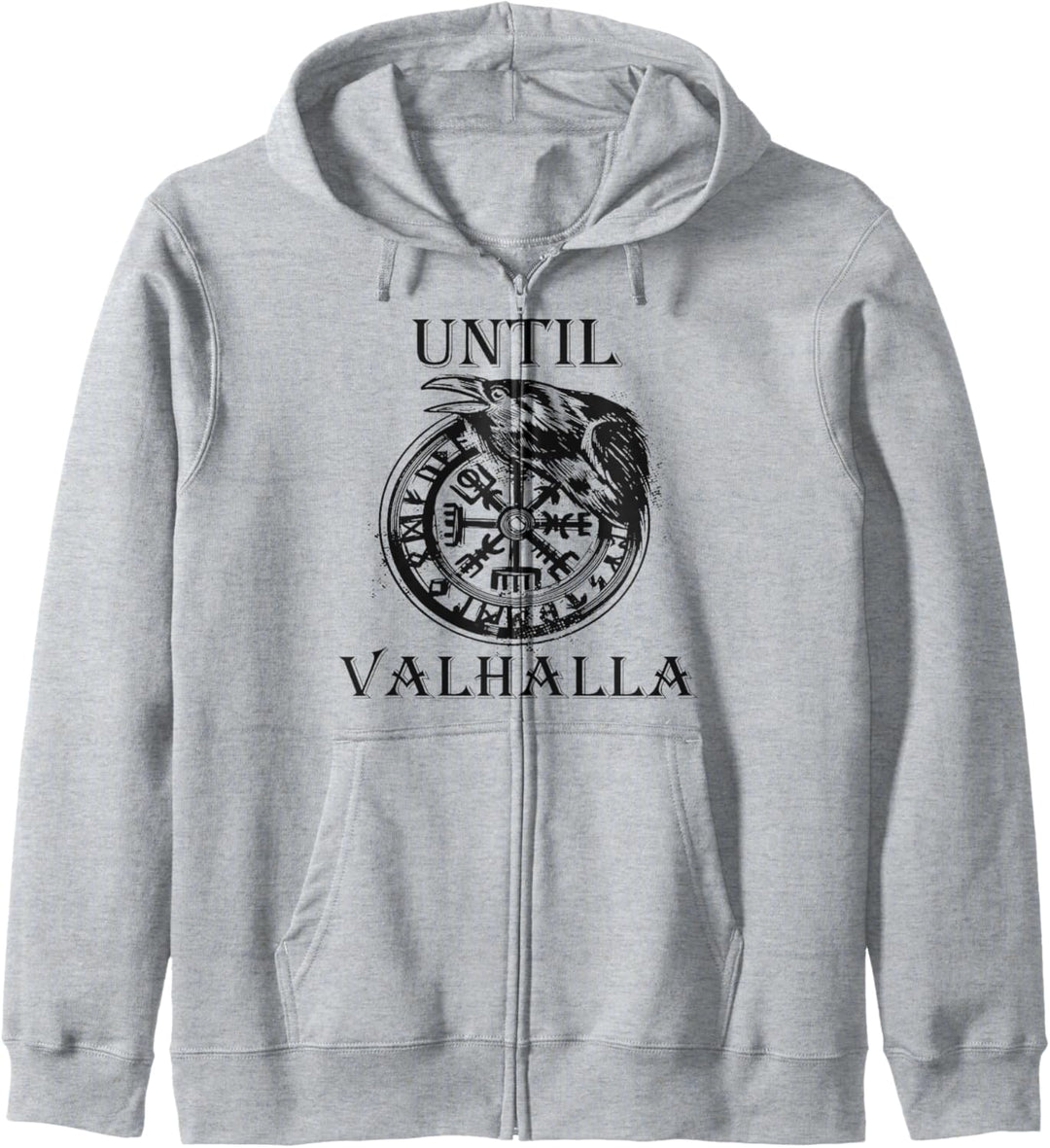 Until Valhalla Raben Thor Odin Runen Ragna Wikinger Kapuzenjacke