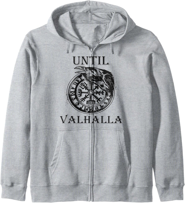 Until Valhalla Raben Thor Odin Runen Ragna Wikinger Kapuzenjacke