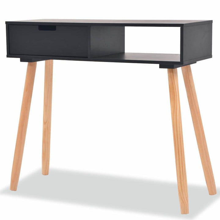 vidaXL Pinienholz Massiv Konsolentisch Schreibtisch Tisch Konsole Ablagetisch Schwarz, Schwarz
