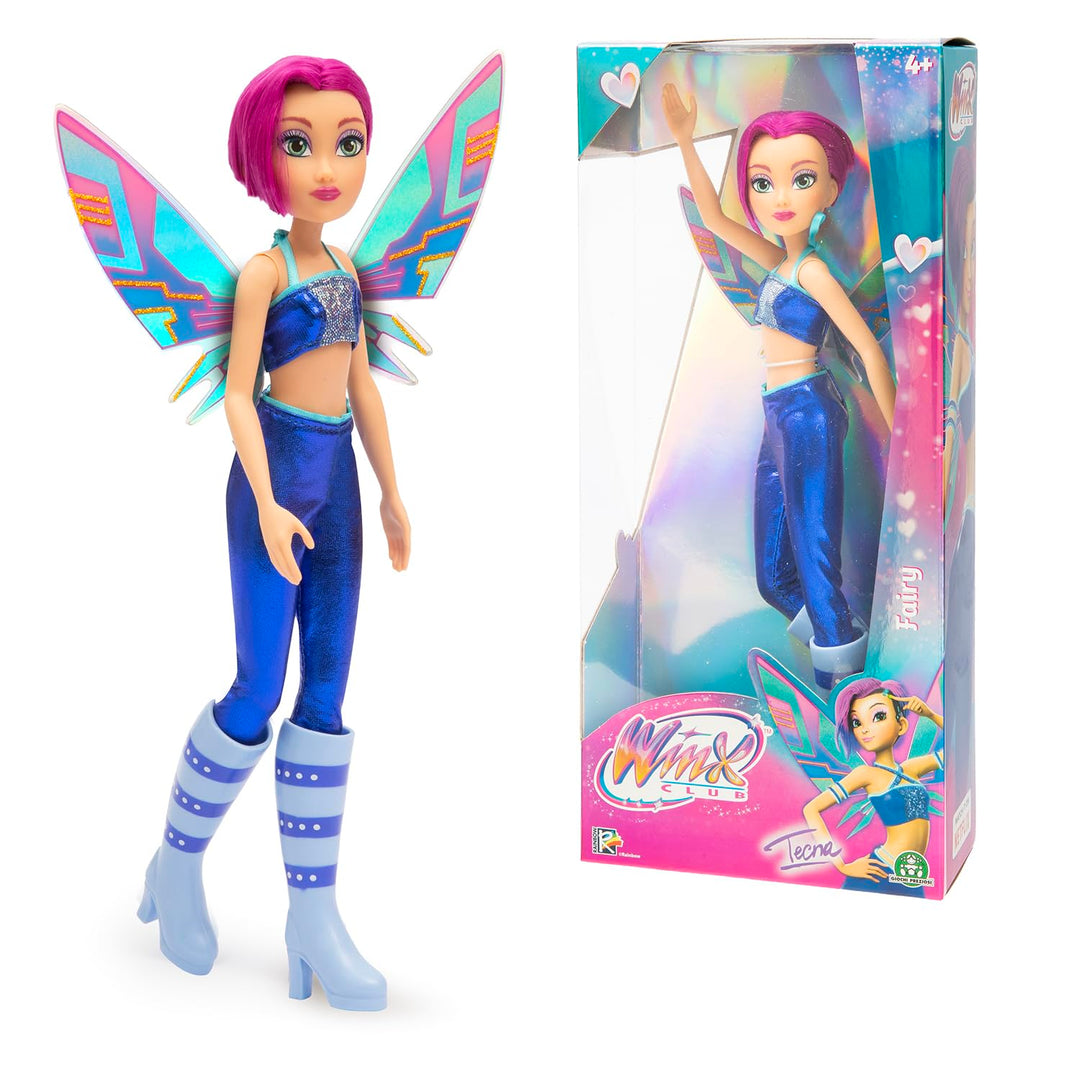 Winx Fairy Doll – Tecna with Glitter Wings & Articulated Joints – Removable Fairy Accessories – Tech