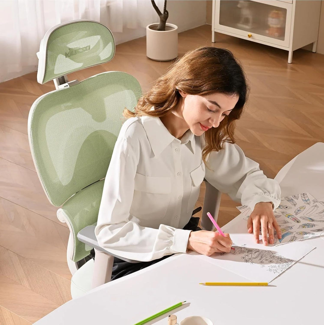 MUSSO E600SE Ergonomischer Bürostuhl, 3-stufig verstellbare Lendenwirbelsäule 3D-verstellbare Armleh