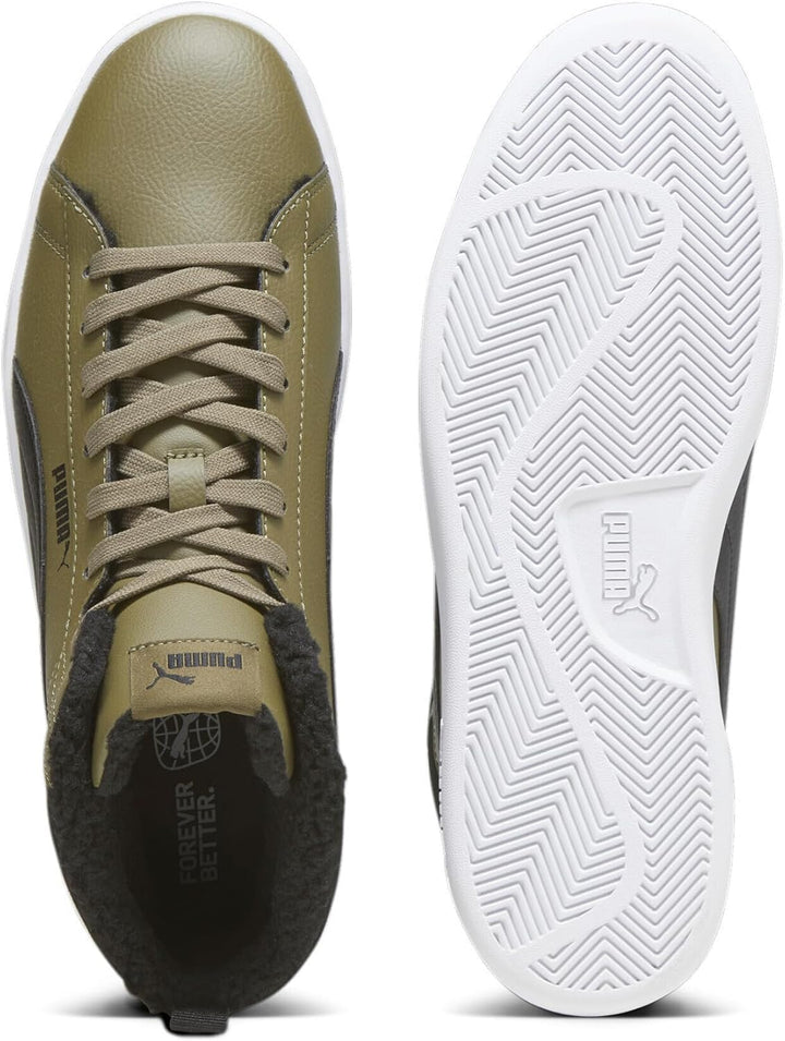 PUMA Unisex Smash 3.0 Mid WTR Sneaker, Olive Drab Puma Black Puma White