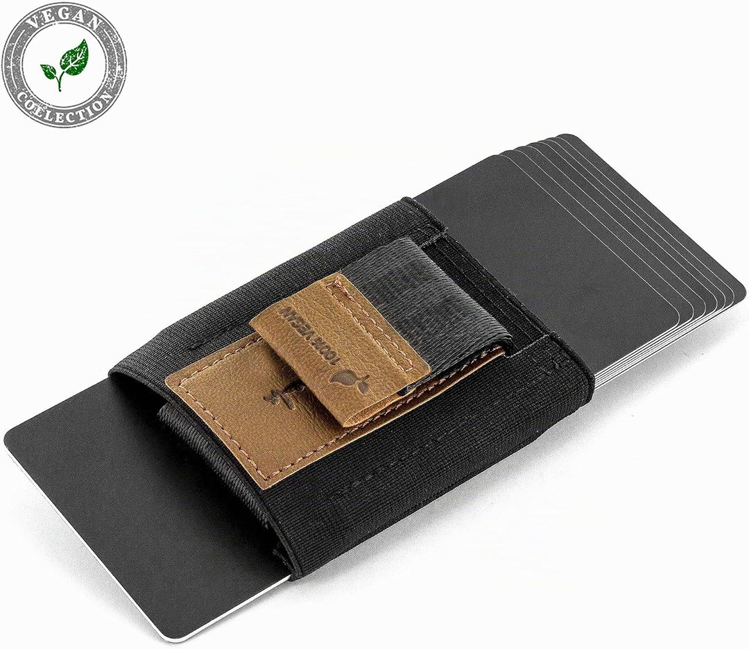 Jaimie Jacobs Minimalist Wallet Nano Boy Pocket Mini Geldbörse aus Textil mit Zugband schmaler Karte