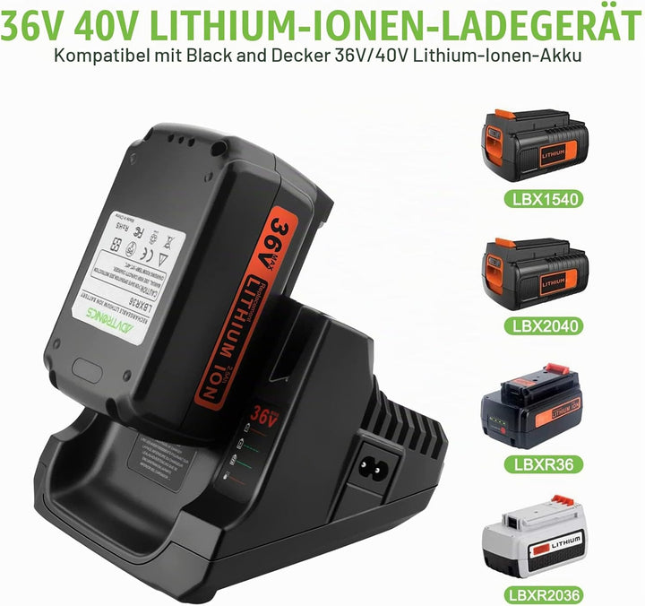 ADVTRONICS LCS36 / LCS40 Ladegerät BDC2A36 LCS36 LCS40 für 36V Akku BL2536 BL20362 LBX2040 LBX36 LBX
