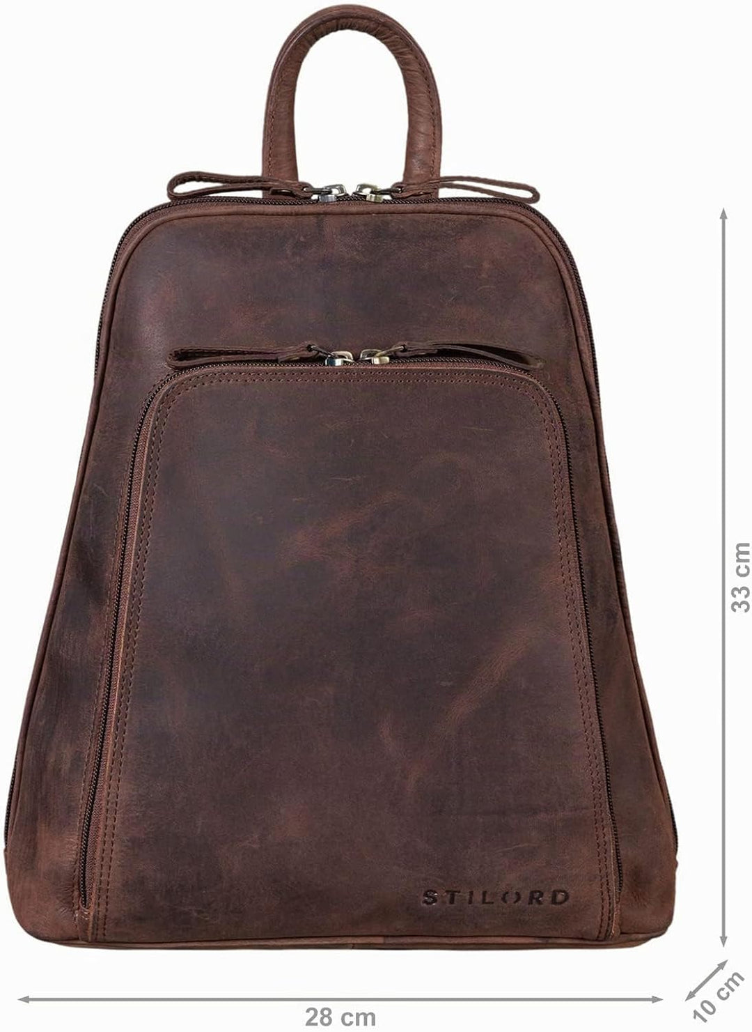 STILORD 'Martha' Lederrucksack Frauen Vintage Daypack Damen Rucksack Elegant und Modern für City Aus