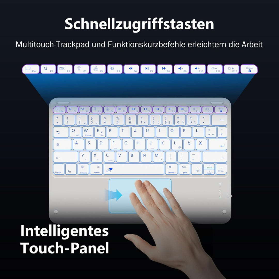 Vobafe Hülle mit Tastatur für iPad Pro 13 Zoll M5/M4 (2025/2024), Multi-Touch Trackpad Hochwertige P