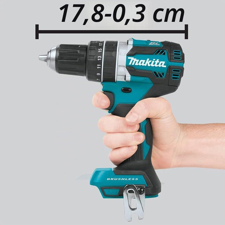 Makita DHP484Z Akku Schlagbohrschrauber 18 V (ohne Akku, ohne Ladegerät), Blau, Small Single ohne Ak