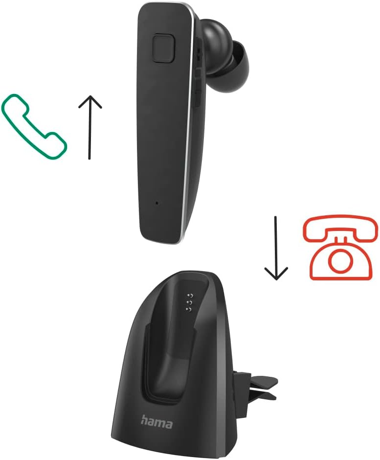 Hama Bluetooth Headset „MyVoice2100“, One-Ear (Mono Headset Bluetooth 5.0, 80 Std. Akku, Wireless He