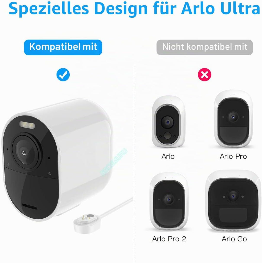 Arlo Ultra/Arlo Pro 3 Ladekabel BECEMURU Wetterfestes Magnetkabel für Arlo Ultra/Arlo Pro 3-Überwach