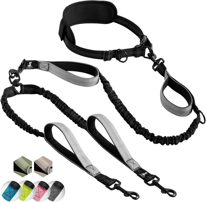 Joggingleine für Hunde zum Laufen, Joggen, Wandern | 2 in 1 Joggingleine und Normale Hundeleine für