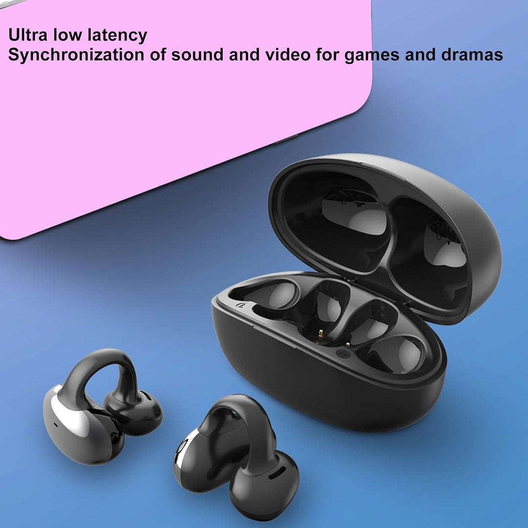 Open Ear Kopfhörer Bluetooth 5.3 ENC Clip On Ohrhörer für Sport | Kabellose Ear Clip Ohrhörer mit 55